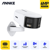 Caméra de sécurité réseau ANNKE FCD600 6MP PoE IP à double objectif, panoramique à 180 degrés, double éclairage intelligent, connectée au téléphone mobile