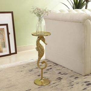 Mesa auxiliar de metal decorativa moderna con tapa de mármol para ideas de instalación de muebles de sala de estar elegantes - Product Image 1