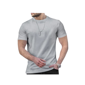Venta al por mayor de camisetas de color sólido de moda casual de los hombres de alta calidad 100% algodón de secado rápido transpirable diseño de color personalizado - Product Image 3