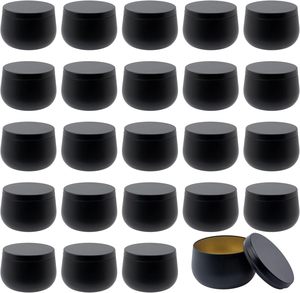 24 Pcs. Bulk Handmade 8 Oz. Black Candle Tins Lids Wholesale Candle Making Supplies Arts Crafts Storage Gifts Stone Candle - Product Image 6