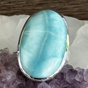 Diseñador hecho a mano 925 plata esterlina Larimar anillo boda aniversario compromiso joyería anillo hecho a medida - Product Image 2