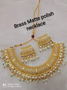 Top Indian Manufacturer Dubai Gold Plated Necklace <b>Set</b> for Girls <b>Women</b> Party Wear - Product Image 3
