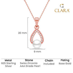 Pendentif en argent avec perle d'eau douce de Kashmir, serti clos, et chaîne élégante avec technologie d'incrustation - Product Image 5