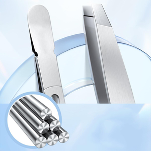 แหนบถอนขนคิ้วปลายเฉียง ผลิตจากเหล็กกล้าขัดเงาแบบขายส่ง สำหรับเครื่องมือแต่งหน้าเพื่อความงาม - Product Image 6