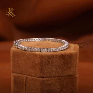 Bracelets Tennis en Diamant de Laboratoire, Coupe Brillante Ronde, Or Massif 14KT, Design Élégant, Bijoux Tendance pour Femmes, Cadeau - Product Image 3