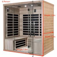 Sala de sauna infrarroja de espectro completo de madera de cicuta sólida interior de diseño moderno con función de vapor seco