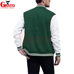Chaqueta Universitaria Formal Hecha a Mano para Hombre y Mujer, Cuello Alto, Mangas de Cuero, Color Personalizado, Logotipo, Alta Calidad, OEM - Product Image 4
