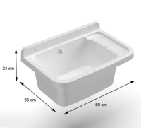 Lavabos muraux de design moderne Mongardi italien, en résine PP, résistants aux intempéries, kit de vidange complet inclus, haute qualité