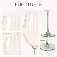 Verres à vin tendance 2026 à nervures larges bicolores en cristal pour la location d'événements, banquets, fêtes, restaurants et la décoration de table