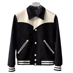 แจ็คเก็ตหนังแคนวาสแขนยาวทันสมัยสำหรับผู้ชาย สไตล์ลำลอง ศิลปะ ฤดูใบไม้ร่วง ฤดูหนาว สินค้ามาใหม่ กันน้ำ เป็นมิตรกับสิ่งแวดล้อม - Product Image 1