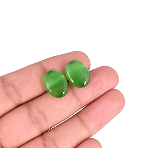 Lote de piedras preciosas ovaladas sueltas de ojo de gato al por mayor para hacer joyas, pendientes de anillo - Product Image 4