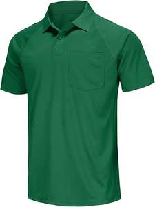Men's Custom Design Color <b>Green</b> (with Pocket) for T-<b>Shirt</b> Quick Dry Polyester/Cotton Knitted Fabric Solid Pattern-Direct - Product Image 2