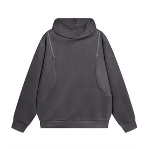 OEM fabricante de alta calidad 100% algodón lavado ácido Sudadera con capucha Streetwear suéter piedra lavado Vintage sudaderas con capucha básicos - Product Image 2