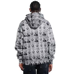 Sweat à capuche 100% coton personnalisé de haute qualité imprimé sur toute la surface du logo de la marque Pull Streetwear de haute qualité pour hommes - Product Image 3