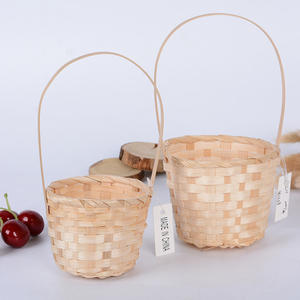 Handicraft Bamboo Woven Easter Basket with Handle Sustainable Multi-<b>Storage</b> Kitchen <b>Plastic</b> Tray Eco-Friendly <b>Storage</b> <b>Bins</b> <b>Boxes</b> - Product Image 5