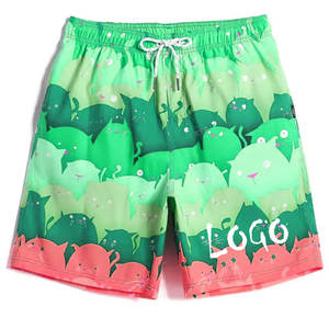 Pantalones cortos de tabla de fitness de playa con estampado de flores sólidas para hombre, precio al por mayor, pantalones cortos de sublimación de punto de poliéster OEM de verano - Product Image 1