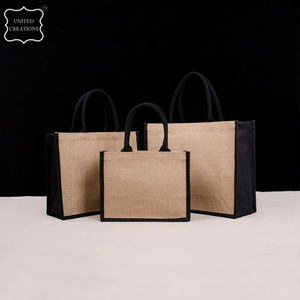 กระเป๋าผ้าปอกระเจาสีดำขนาดใหญ่ออกแบบได้ตามต้องการวัสดุผ้าใบลายโลโก้ - Product Image 6