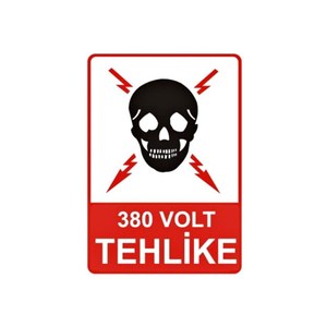 ป้ายเตือนอันตรายพลาสติก 380V - Product Image 1