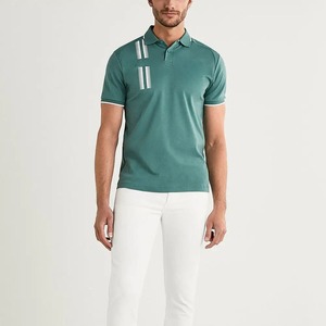 Polos personalizados transpirables Dry-Fit para hombre, manga corta bordada, logotipo ODM, mezcla de poliéster y algodón de alto rendimiento de punto - Product Image 3