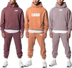 Joggers décontractés à jambes larges pour hommes pulls à capuche vêtements d'extérieur d'hiver ensembles de survêtements - Product Image 6