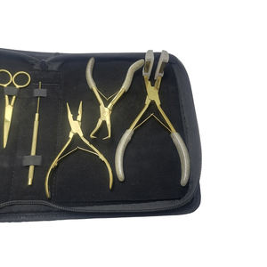 Kit de herramientas de extensión de cabello mate de acero inoxidable de Color personalizado, alicates profesionales para el cabello, microcuentas, pinzas de cocodrilo, tijeras - Product Image 5