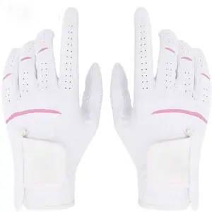 Allwetter Hersteller Herren Farb verpackung Großhandel Custom Cabretta Leder Golf handschuhe