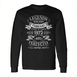 T-shirt d'anniversaire à manches longues pour le février 1972, « Les légendes sont nées » - T-shirt promotionnel - Product Image 2