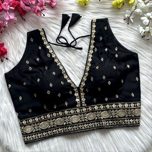 Boutique indienne classique soie séquence fil travail Readymade Blouse pour vêtements ethniques fantaisie fête porter dernière tendance pour les femmes - Product Image 6