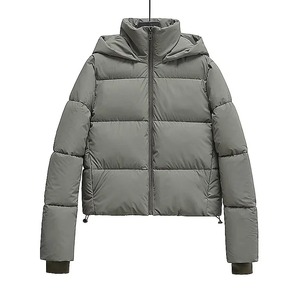 แจ็กเก็ตฤดูหนาววินเทจมีฮู้ดของผู้หญิงมีกระเป๋าแฟชั่นผ้าฝ้ายหนาบุนวมเสื้อลำลอง - Product Image 5