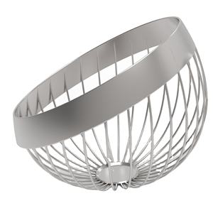 Frutero de alambre de metal Estilo de alambre curvo Malla de alambre chapada en plata Frutero cónico Cuenco de verduras para el hogar Hotel y restaurante - Product Image 1