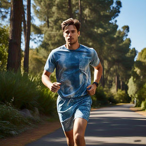 Conjunto de camiseta y pantalones cortos de lavado ácido para hombre, ropa deportiva para correr, ropa deportiva, camiseta de verano, pantalones cortos, conjunto de dos piezas para hombre - Product Image 6