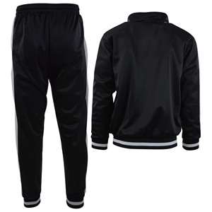 Custom Plus Size Men's Sports <b>Jogger</b> Sets <b>Oversize</b> Heavyweight French Terry Striped Hoodie and Sweatpants 2 Piece Set - Product Image 5