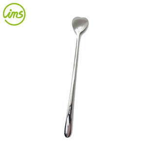 Cucharadita romántica de acero inoxidable con mango largo en forma de corazón - Product Image 5