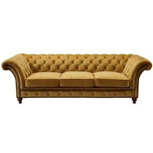 Nuevo Sofá de Esponja Reclinable en Forma de L, de Tres Plazas, Estilo Chesterfield, Tapizado en Tela, Color Amarillo Claro, Moderno y Lujoso, Estilo Europeo, para Sala de Estar, 2025 - Product Image 2
