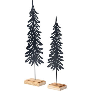 Conjunto de escultura de árbol de Navidad elegante y moderno hecho a mano Base de madera Natural de madera lavada blanca para mesa decoración del hogar de vacaciones - Product Image 4