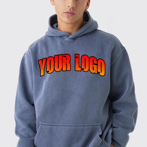 Fabricants de sweats à capuche 100% coton 500 g/m², sweats à capuche amples et carrés, impression sérigraphique de qualité supérieure, molleton lourd, sweats à capuche courts, logo personnalisé - Product Image 3