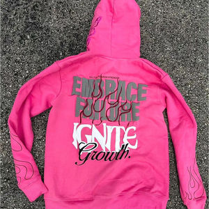 Sweat à capuche zippé unisexe en coton surdimensionné de haute qualité avec patch en détresse appliqué papillon pour sweats à capuche d'hiver à fermeture éclair - Product Image 4