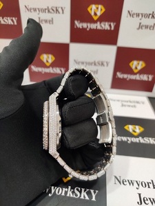 36มม. นาฬิกาเพชรหรูหรา VVS Moissanite นาฬิกากลไกอัตโนมัติสไตล์ฮิปฮอปผู้ผลิตใหญ่ขายส่งราคาในอินเดีย - Product Image 6