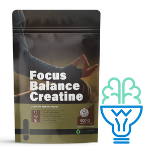 Créatine monohydrate végane sans OGM, certifiée COA GMP, Focus Balance, sans sucre, 5,7 g par portion, poudre, personnalisation complète de la marque - Product Image 1