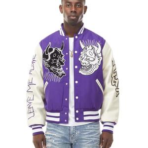 Veste Letterman de haute qualité personnalisée ODM OEM pour hommes, vestes décontractées de conception ample de baseball et d'université - Product Image 4