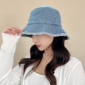 Chapeau Bob Unisexe Tendance Style Jean Casquette de Pêcheur Vintage à Bord Frangé Chapeau de Soleil d'Été - Product Image 4