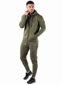 Conjunto de chándal ajustado de invierno de peso pesado para hombre personalizable 2025, pantalones de chándal con capucha transpirables de talla grande con rayas laterales estampadas - Product Image 2