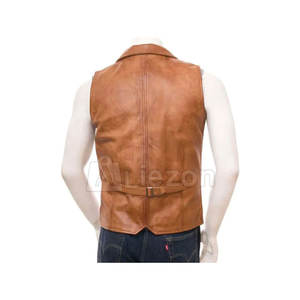 Gilet en cuir pour hommes, style motard décontracté, gilet en cuir pour moto ou vêtements de mode à vendre - Product Image 2
