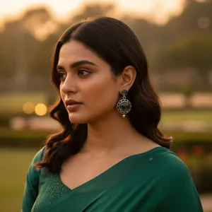 Boucles d'oreilles pendantes en argent 925 avec pierres précieuses pour femmes, bijoux tendance - Product Image 2