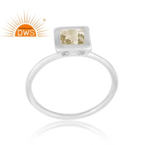 Anillo de piedras preciosas de topacio de limón Natural de plata de ley de diseño de tendencia, joyería personalizada para mujer, regalo para ella - Product Image 1