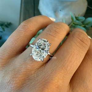 Elegante anillo de diamante cultivado en laboratorio de corte ovalado, joyería Premium para mujer, diseño de regalo de lujo ético duradero y sostenible - Product Image 6