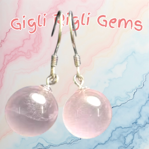 Ethnic Handmade Modern Sterling Silver Customizable Crystal <b>Ball</b> Dangle Earrings with Rose Quartz for Weddings Parties & Gift - Product Image 2