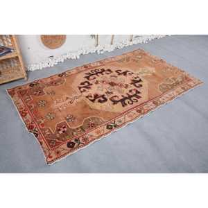 Alfombra Turca Vintage, Alfombra de 4.2x7.4 pies, Alfombra Ikat Beige - Product Image 4