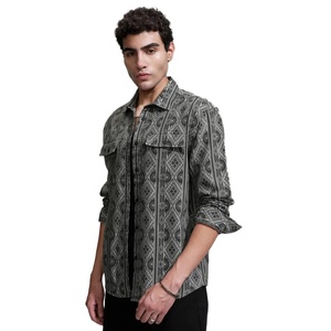 New Design Vintage Summer <b>Shirt</b> For Men Plus Size Cotton <b>Plaid</b> Breathable Knitted Turkey Man Flower <b>Shirt</b> For Autumn Season - Product Image 2