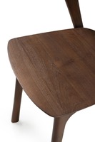Chaise de salle à manger artisanale en bois massif brun poli, style moderne et traditionnel, de luxe, pour hôtel, gymnase, école, usage commercial, durable